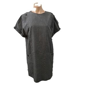 Unknown Brand Name Gray Striped Dress Women's Size (see Measurements)